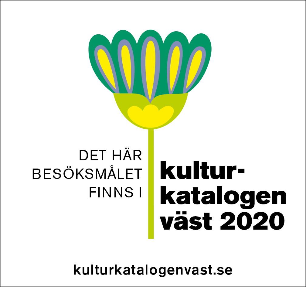 Symbol för att besöksmålet finns med i Kulturkatalog Väst