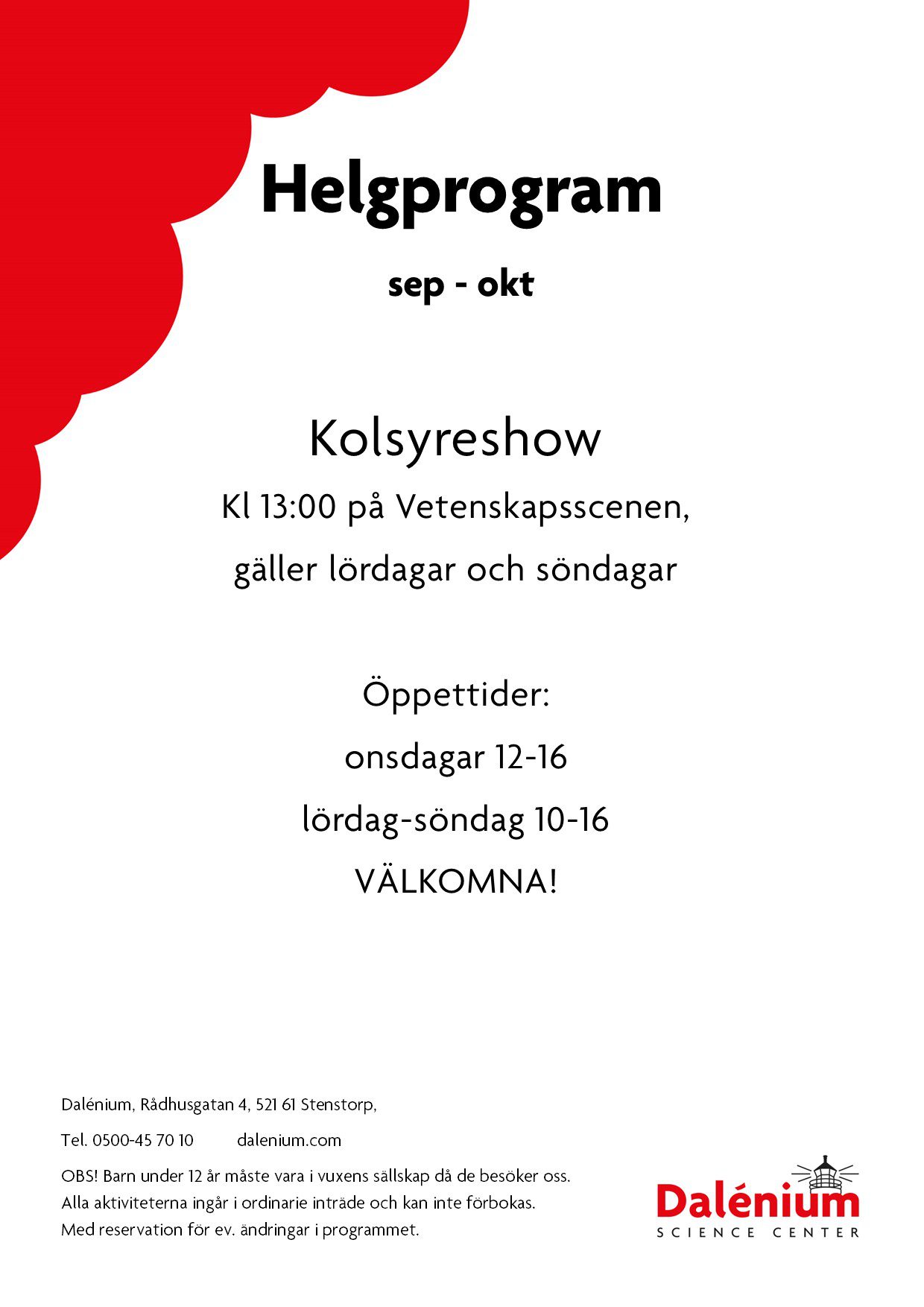Helgprogram sep-okt 2025